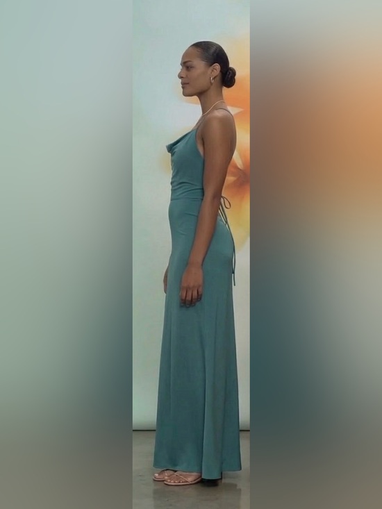 HALARA Pants - Halara Wide Leg Cowl Neck Crisscross Back Teal Removable Pads Jumpsuit NWT Sz M